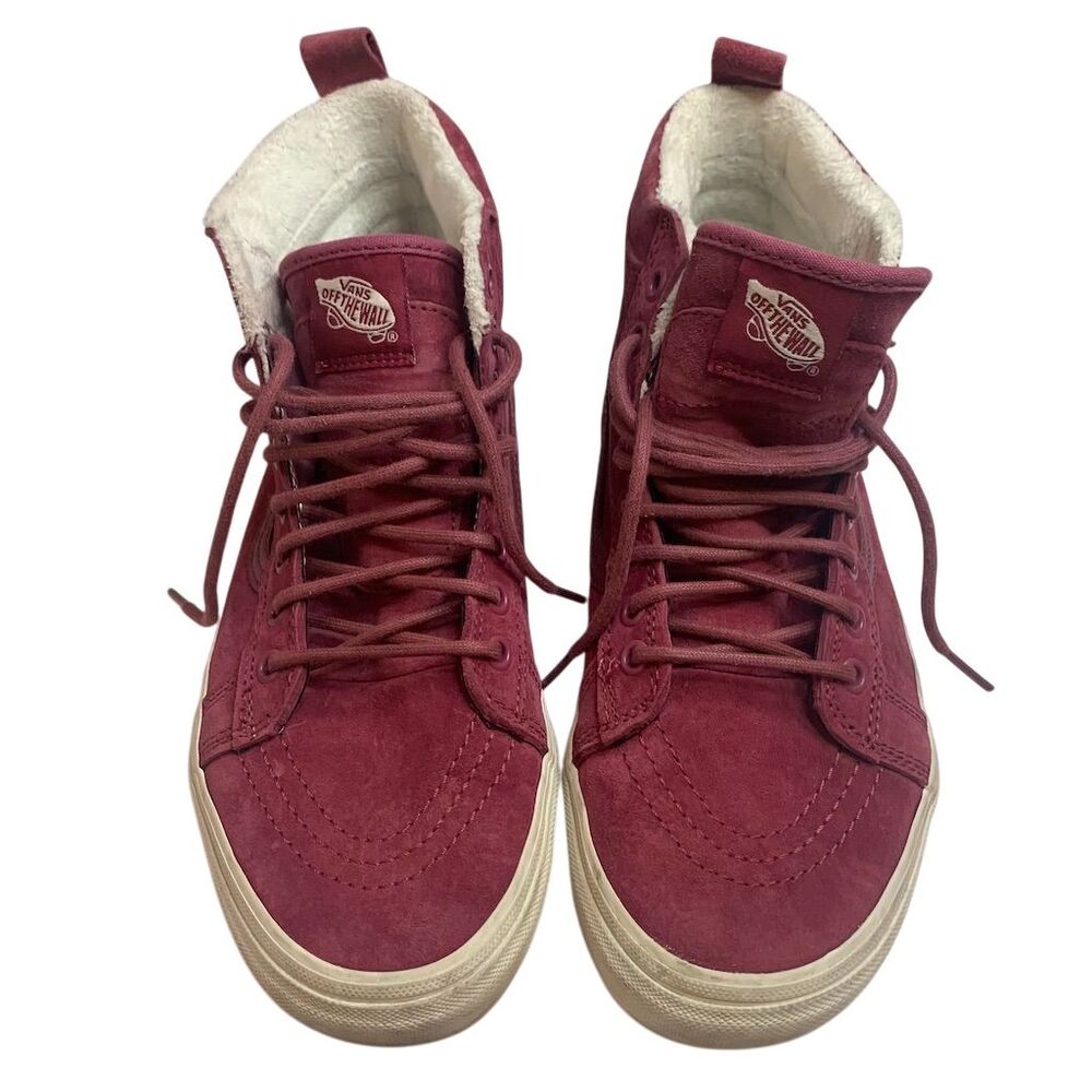 Vans Women's Red‎ High-Top Sneakers Size 9.5 Suede Athletic Shoes
